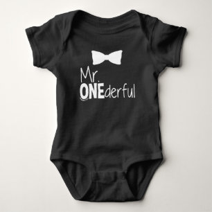 Elijah Mr Onederful Baby Top Birthday Boys Bowtie