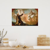 Elijah nahm in einem Feuerturm von G. Angeli auf Poster (Küche)