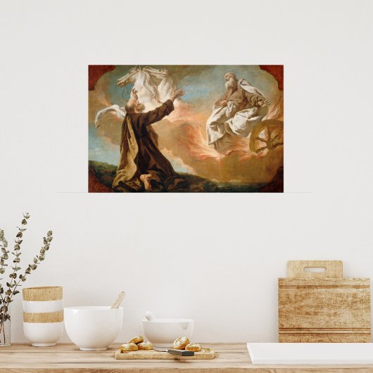 Elijah nahm in einem Feuerturm von G. Angeli auf Poster (Küche)