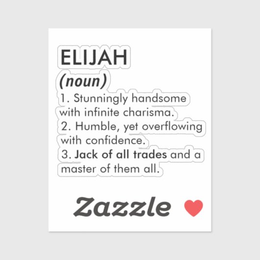 Elijah name, Editable name, Custom name Aufkleber (Blatt)