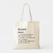 Elijah name, Editable name, Custom name Tragetasche (Rückseite)