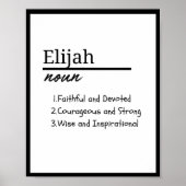 Elijah, Personalisierter Name Definition für Junge Poster (Vorne)
