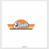 Elijah Retro-Sonnenuntergangs-Name-Design Aufkleber (Blatt)