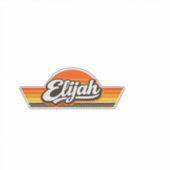 Elijah Retro-Sonnenuntergangs-Name-Design Aufkleber (Vorderseite)