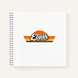 Elijah Retro-Sonnenuntergangs-Name-Design Notizblock