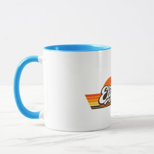 Elijah Retro-Sonnenuntergangs-Name-Design Tasse (Links)