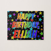 "ELIJAH" Vorname, Fun "HAPPY BIRTHDAY" Puzzle (Horizontal)
