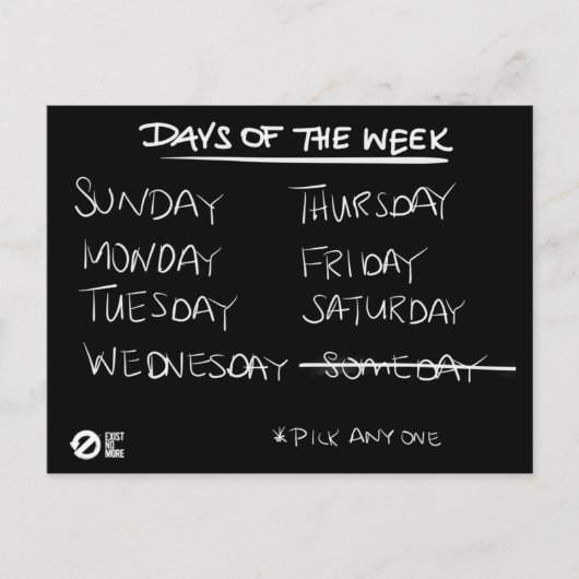 Eliminieren eines Tages Postkarte (Vorderseite)