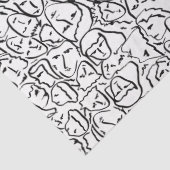 Elios Shirt Faces in Black Konturen auf White Seidenpapier (Detail)