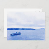 Eliot Bay Seattle Ferry Watercolor Postkarte (Vorne/Hinten)