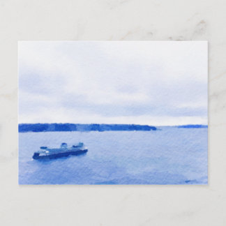 Eliot Bay Seattle Ferry Watercolor Postkarte