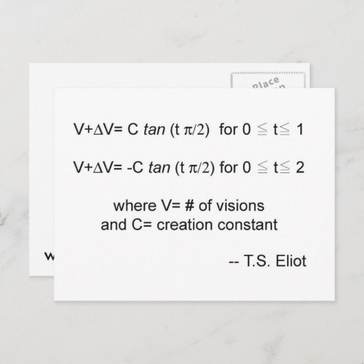 Eliot-Theorem-Postkarte Postkarte (Vorne/Hinten)