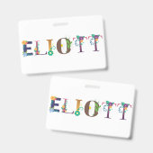 ELIOTT Vorname Elegant bestickt Ausweis (Vorder- & Rückseite)