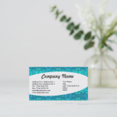 Eliptical - Aqua Blue Fest Visitenkarte (Stehend Vorderseite)