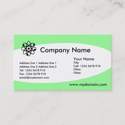Eliptical - Minze grün Visitenkarte (Vorderseite)