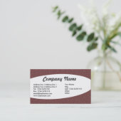 Eliptisch - braune, bestickte Textur Visitenkarte (Stehend Vorderseite)