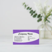 Eliptisch - Violett mit bestickter Textur Visitenkarte (Stehend Vorderseite)