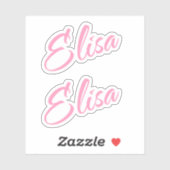 Elisa Decorative Name in Pink x2 Aufkleber (Blatt)