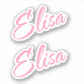 Elisa Decorative Name in Pink x2 Aufkleber (Vorderseite)