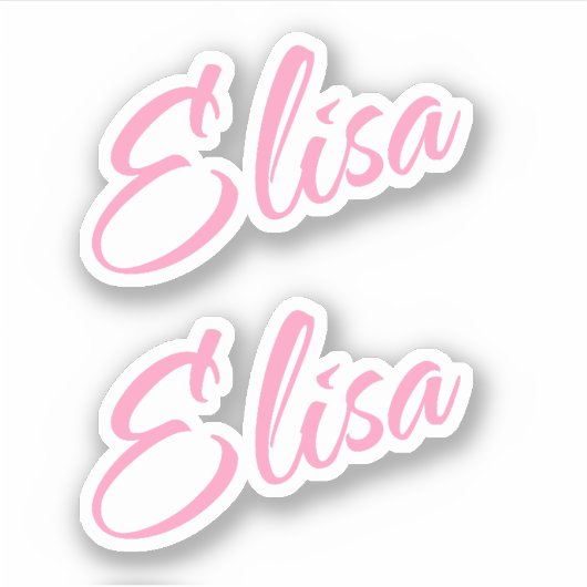 Elisa Decorative Name in Pink x2 Aufkleber (Vorderseite)