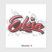 Elisa red Heart Graffiti Aufkleber Sticker (Blatt)