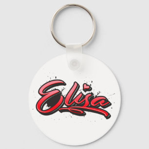 Elisa Red Heart Graffiti Schlüsselger Schlüsselanhänger