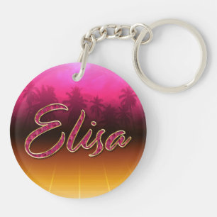 Elisa Vorname Name golden pink Schlüsselanhänger