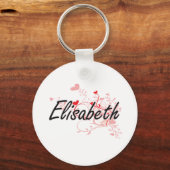 Elisabeth Artistic Name Design mit Herz Schlüsselanhänger (Vorderseite)