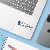 Elisabeth German Car License Plate Aufkleber (Laptop mit iPhone)