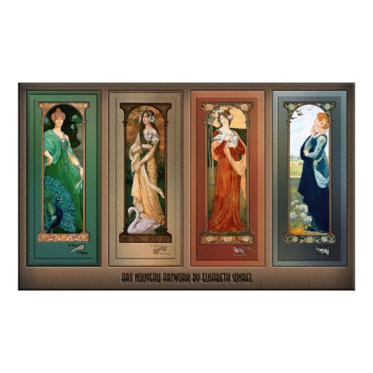 Élisabeth Sonrel Art Nouveau Maiden Bird Series Fotodruck (Vorne)