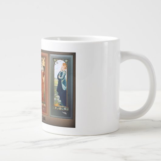 Élisabeth Sonrel Art Nouveau Maiden Bird Series Jumbo-Tasse (Rechts)