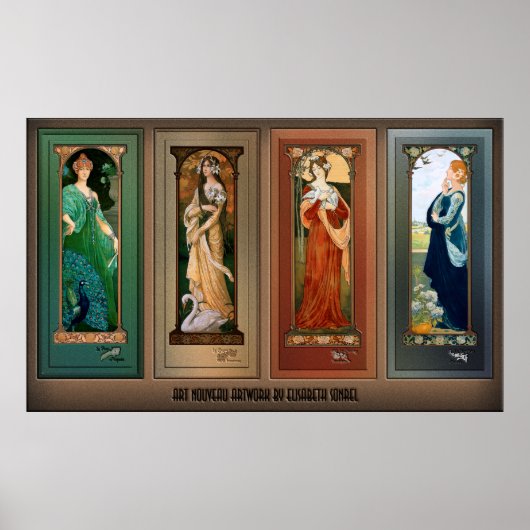 Élisabeth Sonrel Art Nouveau Maiden Bird Series Poster (Vorne)
