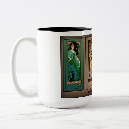 Élisabeth Sonrel Art Nouveau Maiden Bird Series Zweifarbige Tasse (Links)