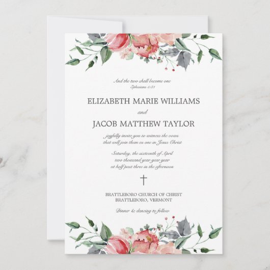 Elisabeth Two wird eine Christliche Hochzeit Einladung (Vorderseite)