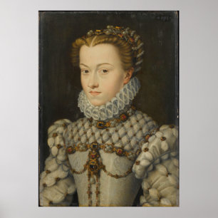 Elisabeth von Österreich - Francois Clouet - c1571 Poster