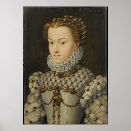Elisabeth von Österreich - Francois Clouet - c1571 Poster (Vorne)