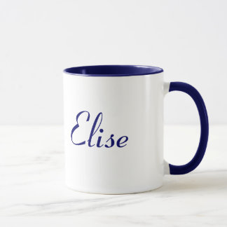 Elise Name Tasse Hübsch Blau und Weiß