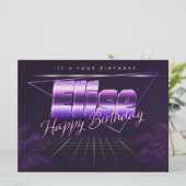 Elise Name Vorname lila retro Karte Geburtstag (Stehend Vorderseite)