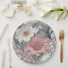 Elise Pink & Grau Nouveau Garten Pappteller