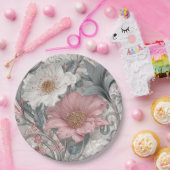 Elise Pink & Grau Nouveau Garten Pappteller (Party)