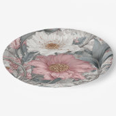 Elise Pink & Grau Nouveau Garten Pappteller (Schrägansicht)
