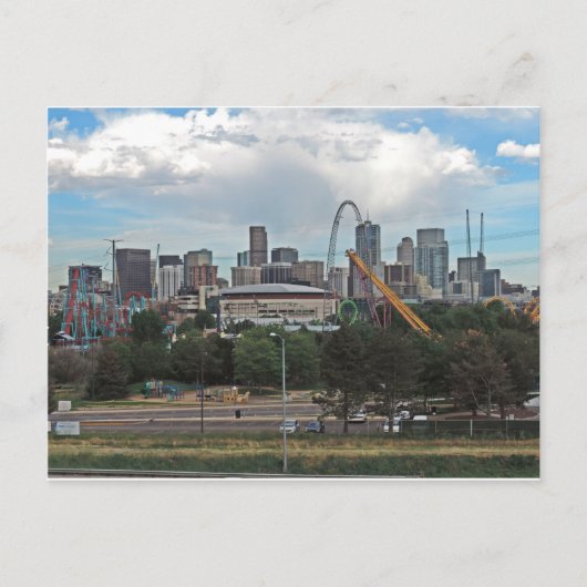 Elitch Gardens und Downtown Denver Colorado Sk Postkarte (Vorderseite)