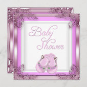 Elite Baby Shower Baby Girl Pink Elite Einladung (Vorne/Hinten)