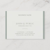 Elite Beruflich Simple Design Green Trendy Top Visitenkarte (Rückseite)