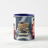 Elite BLEU-Marble & Gold Personalized Graduation Tasse (Zentrum)
