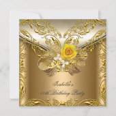 Elite Bronze Gold Rose Geburtstagsparty Einladung (Vorderseite)
