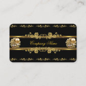 Elite Business Gold Elegante Floral Jewel Visitenkarte (Vorderseite)