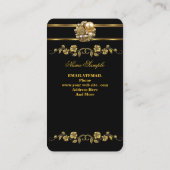 Elite Business Gold Elegante Floral Jewel Visitenkarte (Rückseite)