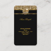 Elite Business Gold Eleganter Glitzer Jewel Visitenkarte (Rückseite)