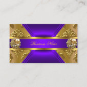 Elite Business Lila Gold Elegante Damask Jewel Visitenkarte (Vorderseite)